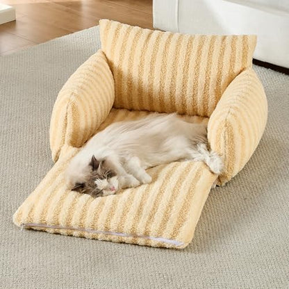 Hollypet Cat Bed Small Dog Orthopedic Couch Beds for Pets up to 20 lbs