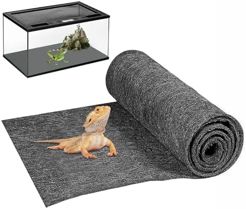Mechpia 47" x 24" Large Reptile Carpet Terrarium Liner Bedding Reptile Substrate Mat Tank Accessories for Bearded Dragon Snake Lizard Tortoise Leopard Gecko (Grey)
