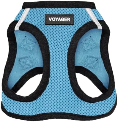 Voyager Step-in Air Dog Vest Harness - Baby Blue/Black Trim, Small
