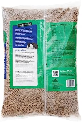 Small World Rabbit Food, Complete Pelleted Feed, High Fiber Food, 10 lb