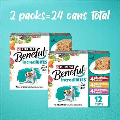 Purina Beneful IncrediBites Small Breed Wet Dog Food Loaf Variety (24) 3 oz