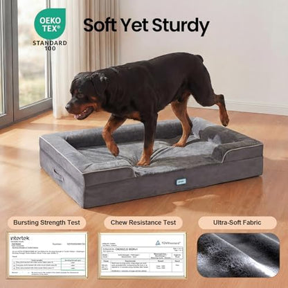 OhGeni Orthopedic Extra Large Dog Bed Couch, Memory Foam, 45-inch (Gray)