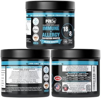 Pet Chef Allergy & Itch Relief Chews for Dogs Supports Itchy Skin, Hot Spots, Immune Defense & Seasonal Allergy Comfort Probiotic Formula 140ct, Made in USA
