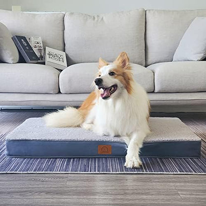 Sunheir Jumbo Orthopedic Dog Bed, Extra Large Waterproof Pet Bed Mat, Grey