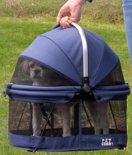 Pet Gear No-Zip View 360 Pet Carrier & Car Seat, Denim, 20"