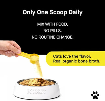 Koby Cat Probiotics | Daily Digestive Support for Sensitive Cats | Helps Loose Stool & Upset Stomach | Certified Organic | Vet Preferred, Clinical Dose | Easy-to-Use Powder