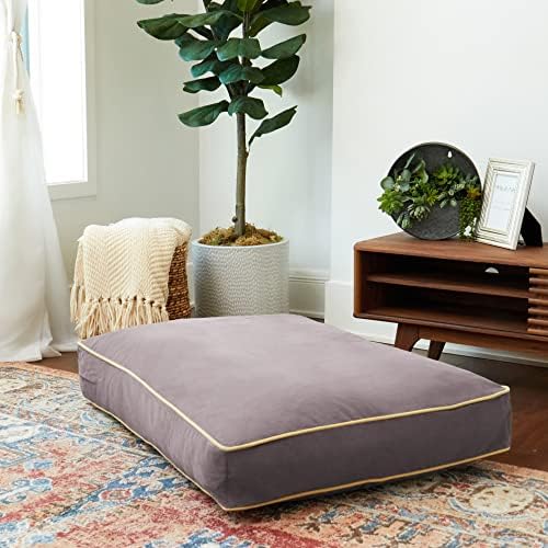South Pine Porch Buddy Reversible Rectangle Pillow Style Microfiber Dog Bed with Removable, Machine-Washable Cover, Smoke, Medium (42 in. x 30 in.)
