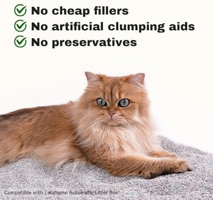 Bentonite Litter Sodium Mineral Cat Litter Clumping, Odor Control Kitty Litter for Self Cleaning Box & Automatic Litter Box, Dust Free, Strong Durability, 20 lb