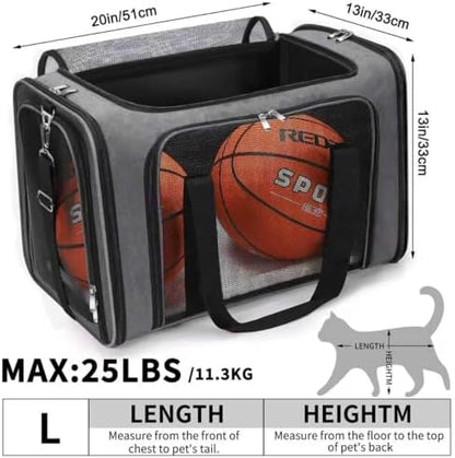 Soft-Sided Cat/Dog/Pet Carrier, Collapsible Pets Travel Carriers