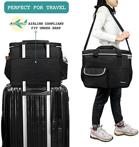 PetAmi Dog Travel Bag Organizer, Pet Supplies Tote Diaper Bag, Black Medium