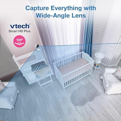 VTech Smart WiFi Baby Monitor – See Your Baby at Home or from Anywhere, 2K Camera, 5.5" Screen, 24X Zoom, Wide Angle, Night Vision, Night Light, Free App | Smart HD Plus