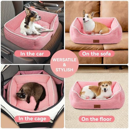 Zerbuger 30in Pink Rectangle Cat Dog Bed Machine Washable Sleeping Sofa