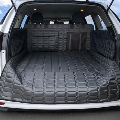 Reliadura SUV Cargo Liner for Dogs, Waterproof Pet Trunk Cover with Bumper Flap Protector, Non-Slip Scratchproof, Non-Slip Dog Seat Mat for SUVs, Large Size Cargo Liner Universal Fit Black