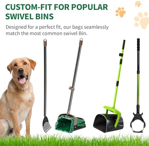 60 Pack Large Dog Poop Bags for A&H Swivel Bin Pooper Scooper