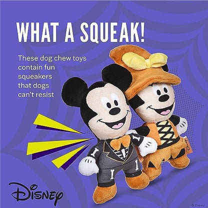 Disney for Pets Mickey & Minnie Mouse Halloween Plush Dog Toys, 6 in, 2 Pk