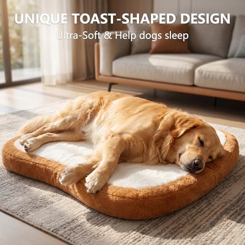 Dog Beds for Small Dogs, Toast Shaped Dog Bed Mats with Orthopedic Foam, Machine Washable Non-Slip Pet Bed, Plush Soft Small Puppy Bed for Indoor