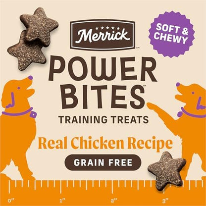 Merrick Power Bites Real Chicken Recipe Dog Treats, 6 oz Bag