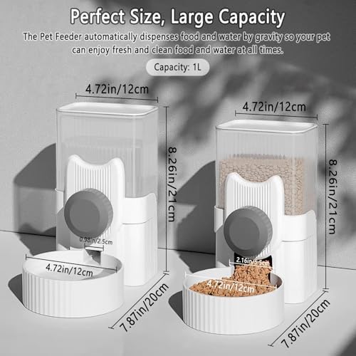 kathson Rabbit Feeder for Cage,Bunny Water Bottle,Pet Food Dispenser,Grey