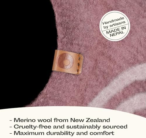 MEOWFIA Cat Cave - Merino Wool Bed for Indoor Cats (Rose Gold, Large)