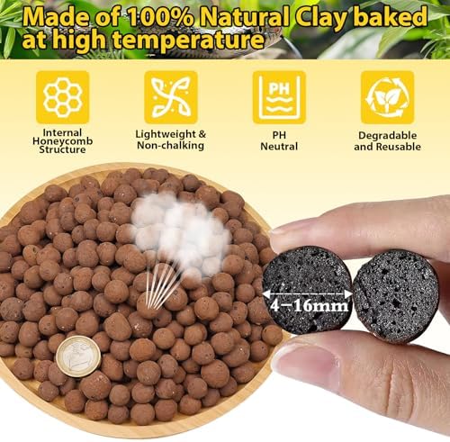 Legigo 10 LB Organic Expanded Clay Balls Terrarium Substrate for Reptiles