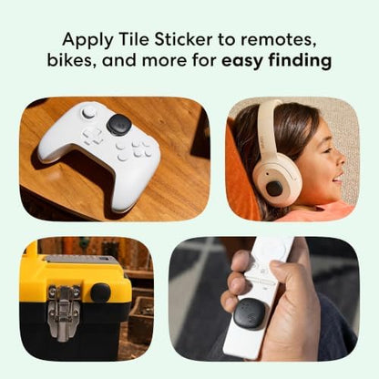 Life360 Tile Sticker - Small Bluetooth Tracker, Remote Finder and Item Locator for Bikes, Glasses and More. Both iOS and Android Compatible. Phone Finder. 2-Pack (Black)