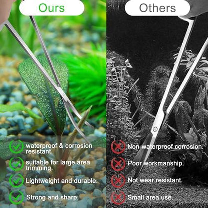 4Pcs Aquascaping Tools, Jeimier Aquascape Kit, Long and Strong Aquarium Tweezers, Scissors, Algae Scraper, Aquarium Plant Tools, Fish Tank Plant Trimming Kit