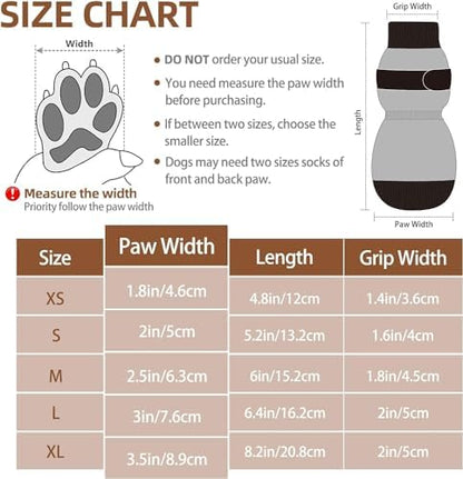 PUPTECK Anti-Slip Dog Socks with Double Sides Grips for Small Medium Large Dogs Hardwood Floors Prevents Licking, Dog Shoes for Hot Pavement Traction Control for Senior Dogs, Dark Green, XL