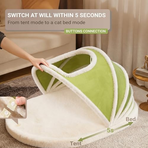 Cat Tent Beds for Indoor Cats, Cat Cave House with Removable Washable Cover