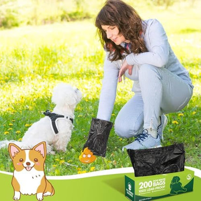 Sherr Dog Poop Bags, 10 Rolls of 200, 2000 Counts, Black