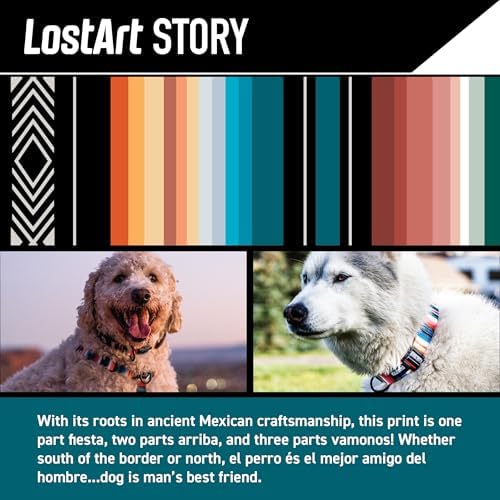 Wolfgang Heavy Duty Adjustable Dog Harness, Pull-Tested to Over 800 lbs for Walking & Training, LostArt Print, Small
