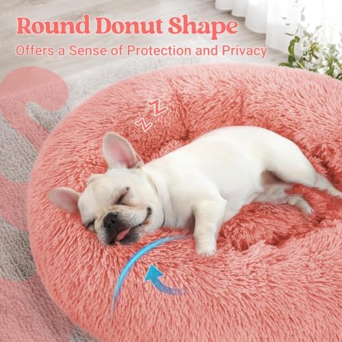 rabbitgoo Calming Cat Beds for Indoor Cats, 27 inches, Pink