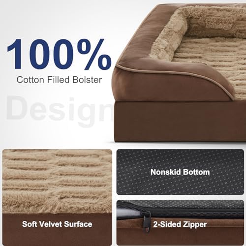 FURTIME Orthopedic Medium Dog Bed, Supportive Waterproof Pet Bed