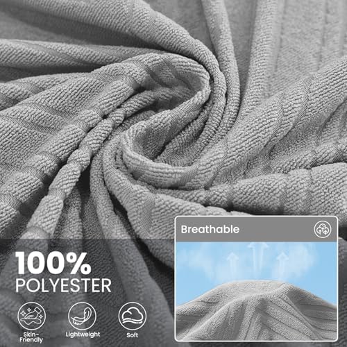 L Shaped Sectional Couch Cover 2 Piece, Large, Light Grey