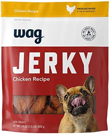 Amazon Brand - Wag Soft & Tender American Jerky Dog Treats -Chicken Recipe (24 oz)