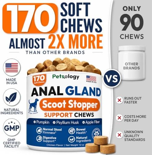 Anal Gland Support Chews for Dogs - 170 Ct - Scoot Treatment Supplement