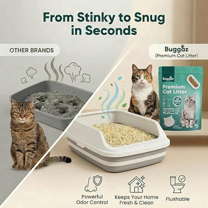 Tofu Cat Litter, Flushable Cat Litter, Low Tracking, Clumping, 18lb