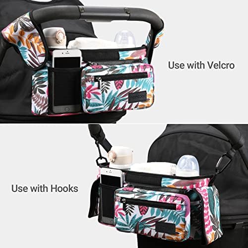 Momcozy Universal Stroller Organizer with Insulated Cup Holder