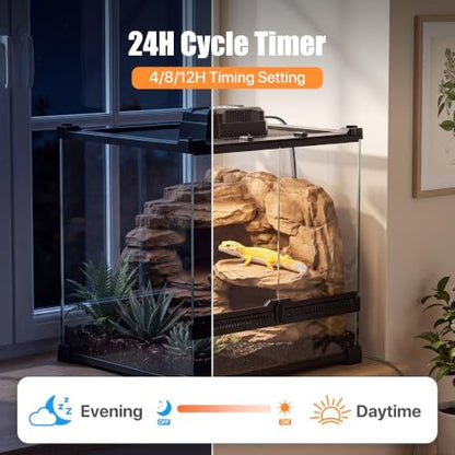 Dimmable LED UVB Reptile Light with Auto Timer, 4.3-Inch