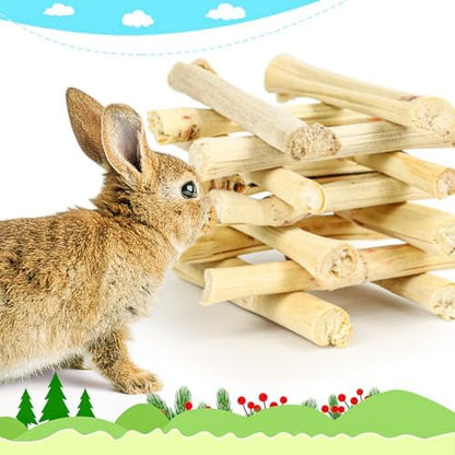 800g/1.76lb Bunny Toys Sweet Bamboo Sticks for Rabbits Bunny Chew Toys Molar Treats Snack for Small Animals Hamsters Chinchillas Guinea Pigs