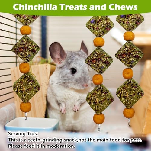 kathson Rabbit Chew Toys for Teeth Bunny Natural Timothy Grass Cake Guinea Pig Hanging Chew Toys Treats for Bunny Chinchilla Hamsters Squirrel and Other Small Pets Playing Improve Pets Dental