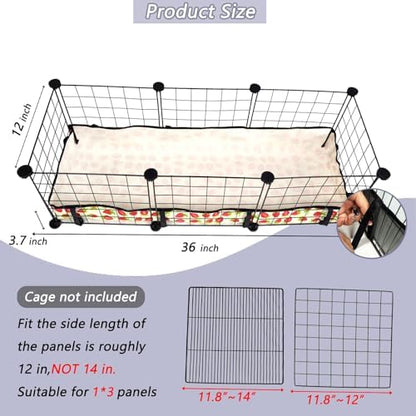 Guinea Pig Cage Liner，Washable Waterproof Oxford Cloth Cage Liners for Small Animals,Hamster Chinchilla Hedgehog Rabbit and Other Small Animals Not Include Cage(12x36 inches)