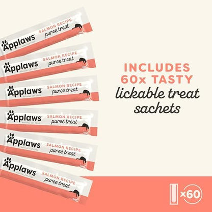 Applaws Salmon Puree Lickable Cat Treats 60-Pack 0.5 oz Sachets