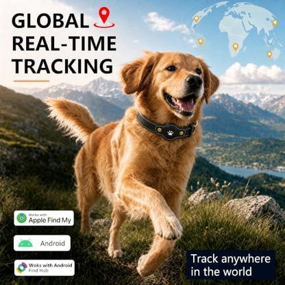GPS Tracker for Dogs – Smart Dog Collar & Pet Tracker with Real-Time Location, No Monthly Fee, Unlimited Range (iOS & Android) – Fits Small to Large Dogs(Locator Included)