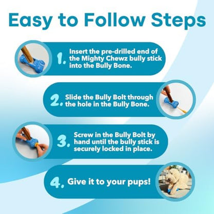 12" Standard Bully Sticks (10 Pack) with Bully Stick Safety Device - No Choking/All Natural Pizzle Sticks and Bully Stick Holder