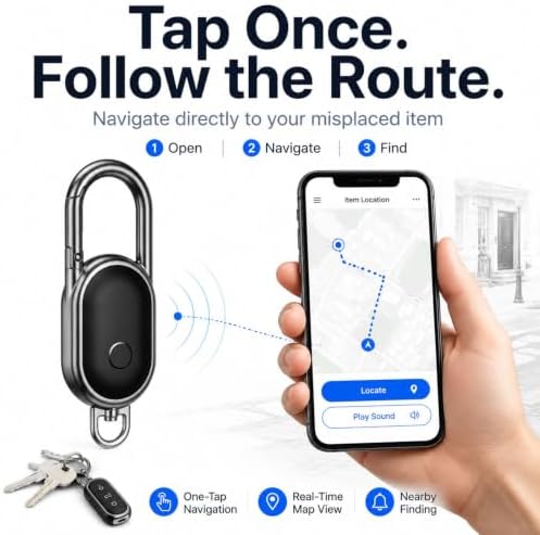 GPS Tracker for Vehicles, Hidden Tracking Device for Vehicles, Car Tracker No Subscription Work with Find My (iOS Only), Vehicle Tracker GPS Locator is Suitable for for Kids, Dogs, Key, Luggage, Bag