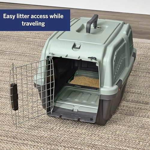 Midwest Homes for Pets Skudo 24” Plastic Cat Carrier with Integrated Litter pan