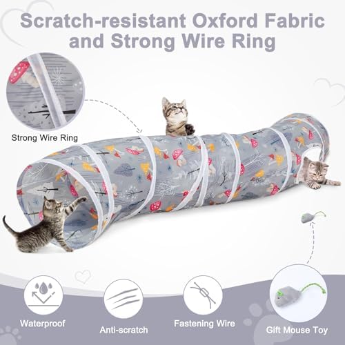 Glittme S-Shape Cat Tunnel, Foldable Cat Tunnels for Indoor Cats