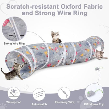 Glittme S-Shape Cat Tunnel, Foldable Cat Tunnels for Indoor Cats