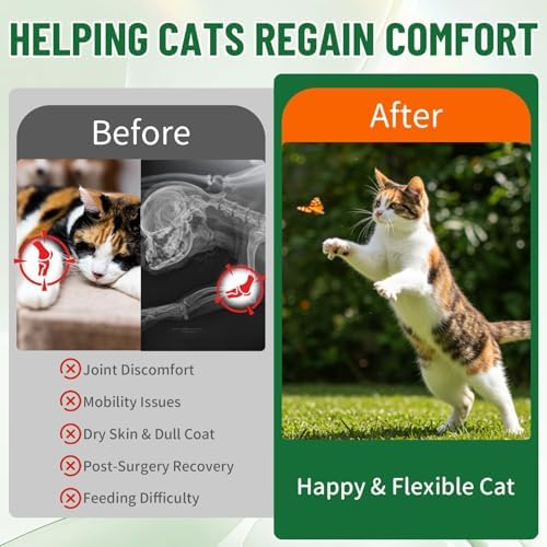 VICSOM Liquid Collagen for Cats, Cat Joint Supplement Drops, Joint & Coat