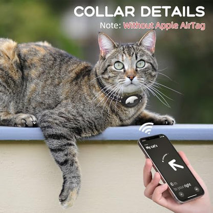 AirTag Cat Collars, Stretchy Collar with AirTag Holder and Bell